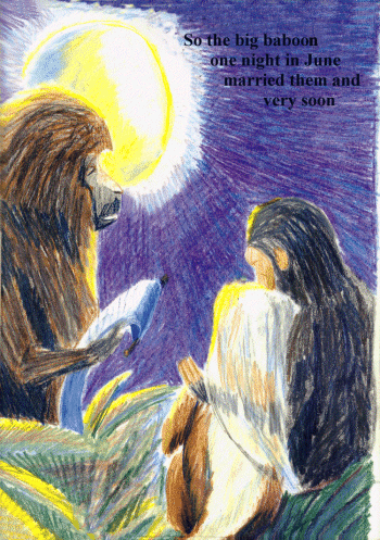 abba dabba honeymoon, monkeys, moon, illustrated songs