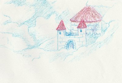 castle, castle in the sky, sky, clouds