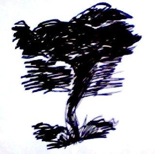 tornado, pen and ink