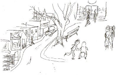 village, center of town, village green