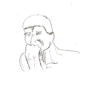 the thinker, Wisdom, pen and ink