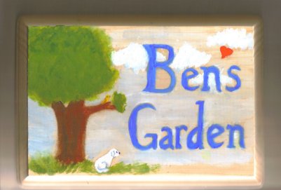 ben's memorial garden sign